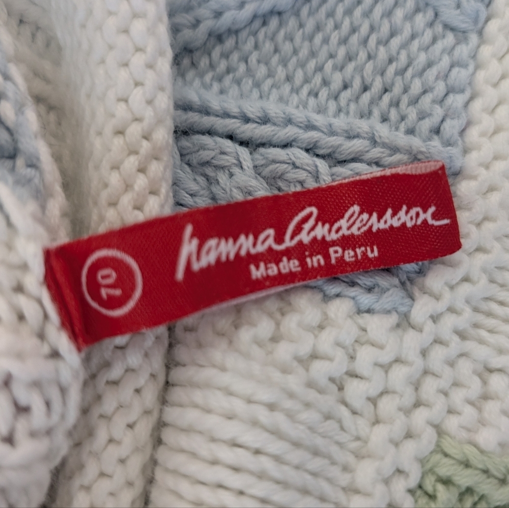 Hanna Andersson Roll Neck Cableknit Sweater Animals Knit Size 6-12 Months 70 - Picture 11 of 15